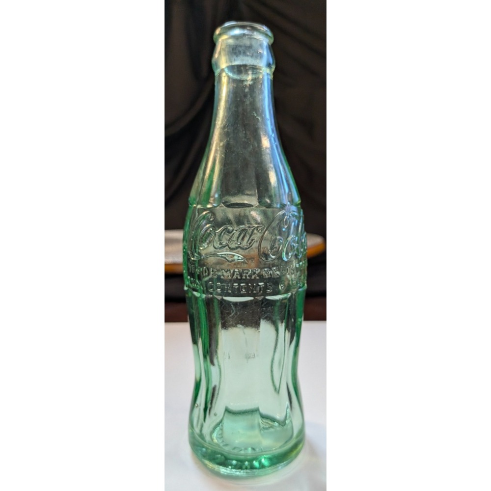 Vintage Coca Cola Bottle DuQuoin Illinois Hobbleskirt Green Glass Town Bottler